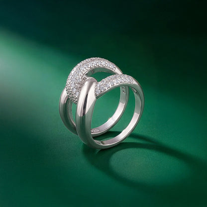 Silver Sparkling Twist Ring