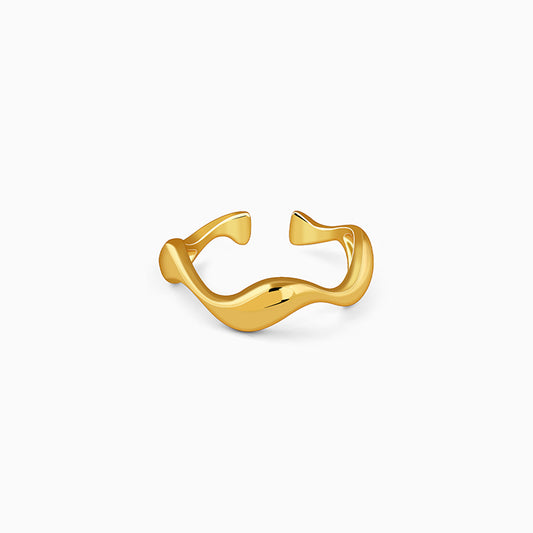 Golden Water Wave Ring