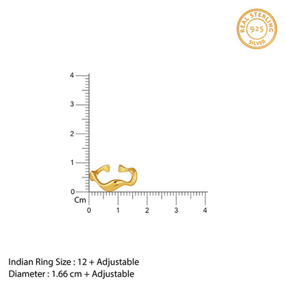 Golden Water Wave Ring