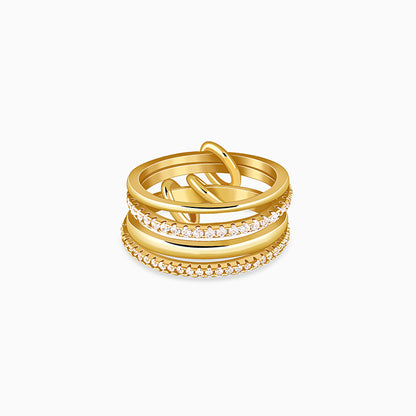Golden Playful Stack Ring