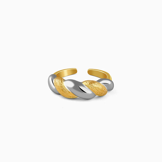Dual Tone Twisted Rope Ring
