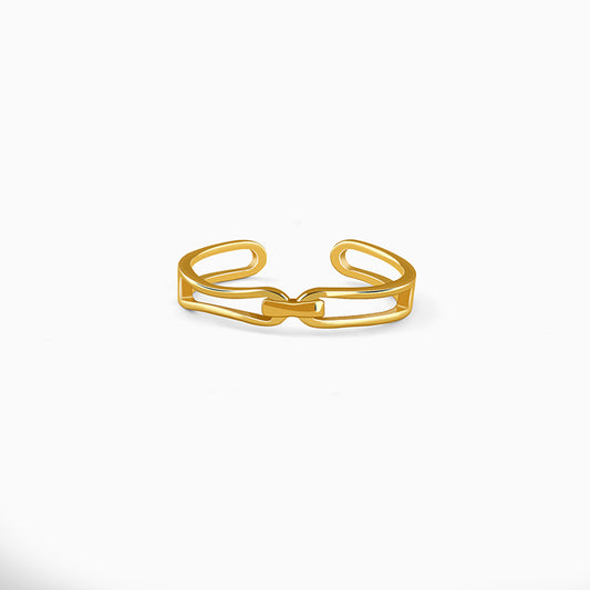 Golden Recta Tie Ring