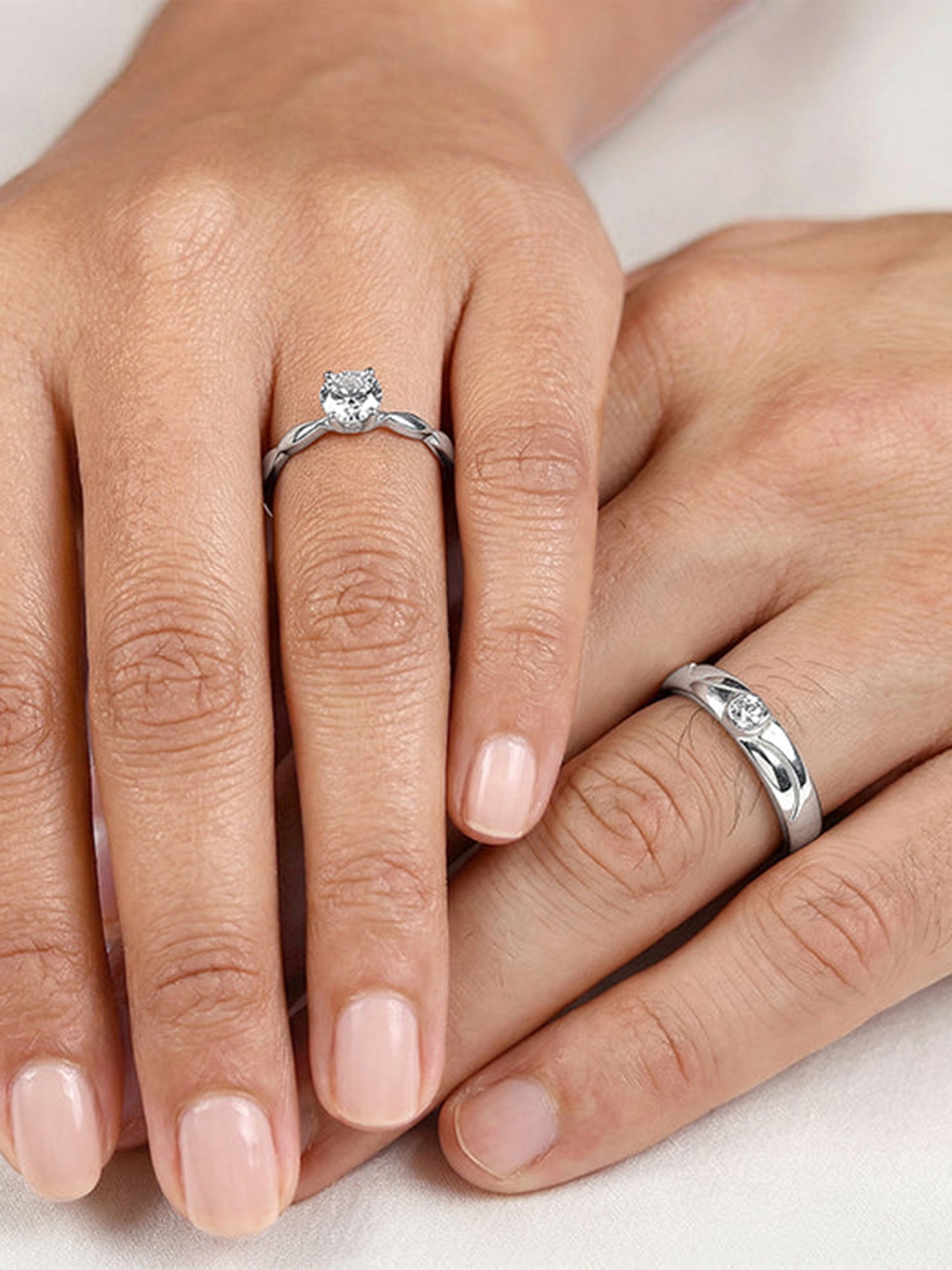 Silver One Beat Couple Rings