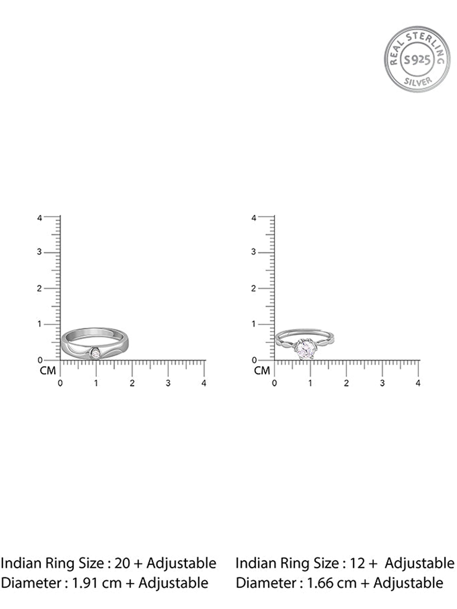 Silver One Beat Couple Rings