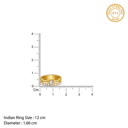 Golden Double Beam Ring