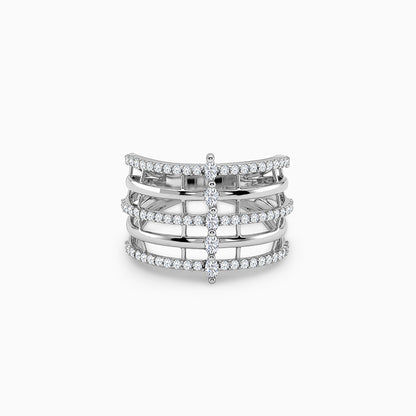 Silver Lattice Stack Ring (Size 12)