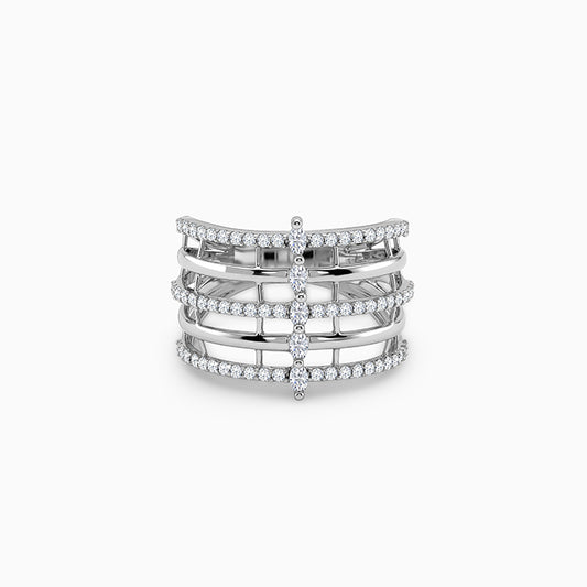 Silver Lattice Stack Ring (Size 12)