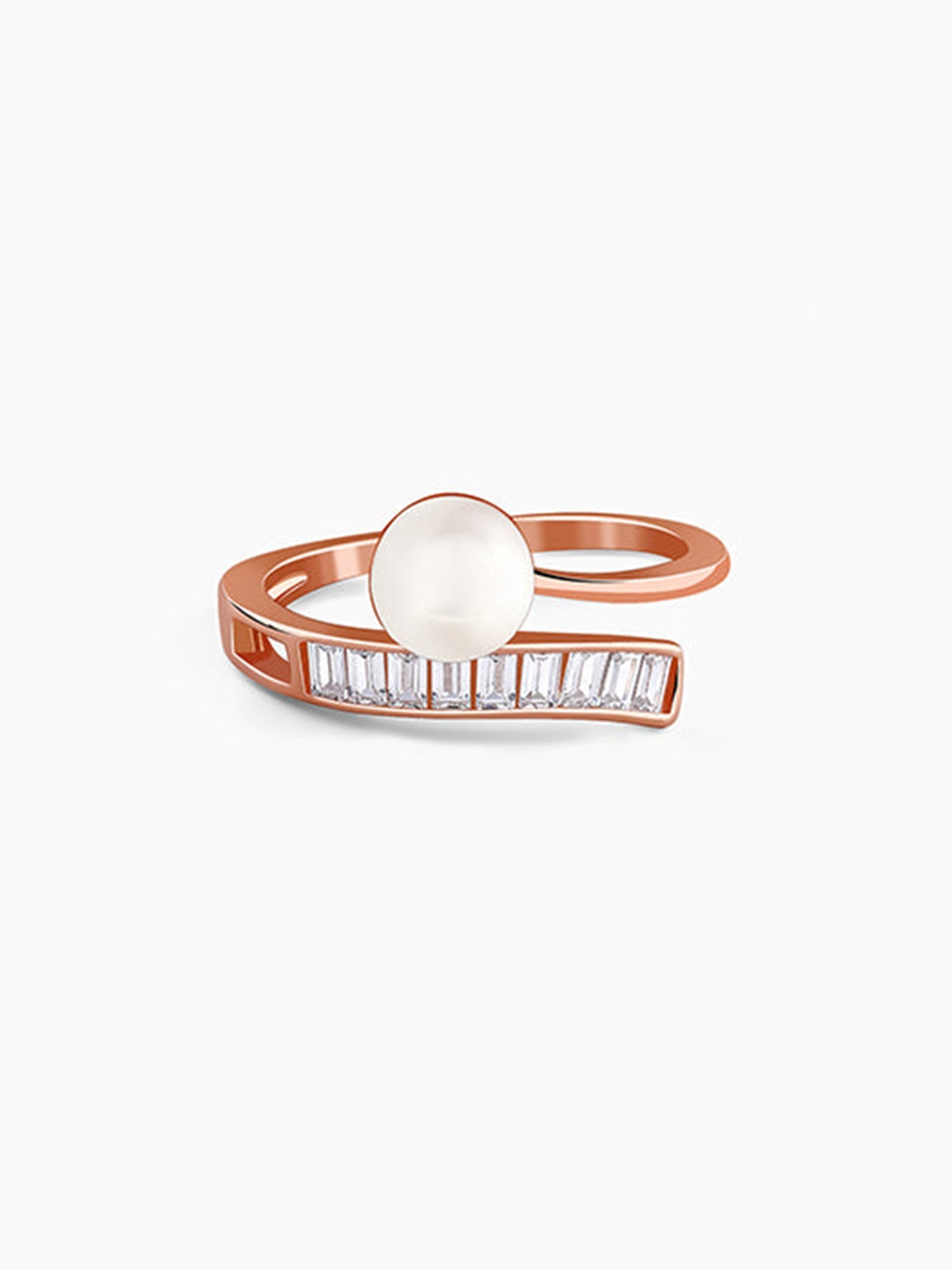 Rose Gold Grace Pearl Bypass Ring