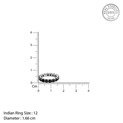 Silver Orbit Stone Ring (Size 12)
