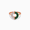 Rose Gold Eclipse Green Enamel Ring