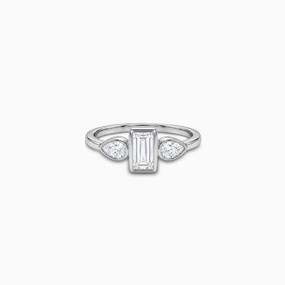 Silver Trio Zircon Ring (Size 12)