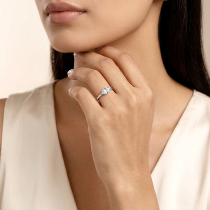 Silver Marquise Glow Ring (Size 12)