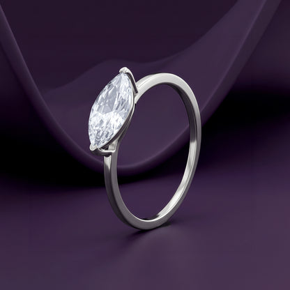 Silver Marquise Glow Ring (Size 12)