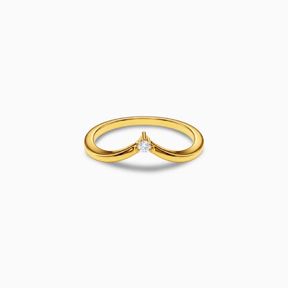 Golden Zircon Chevron Ring