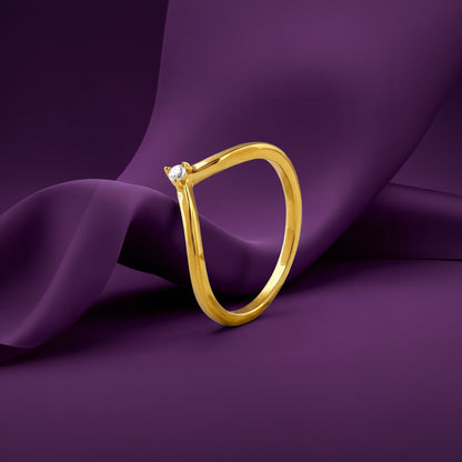 Golden Zircon Chevron Ring (Size 12)