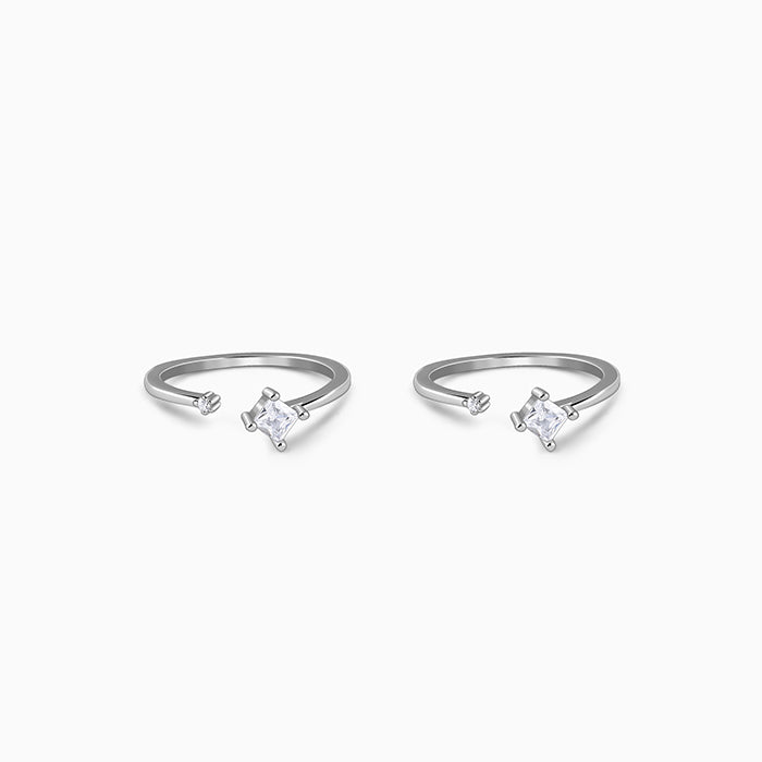 Silver Parijat Toe Rings