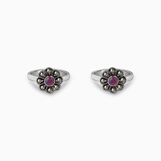 Oxidised Silver Roopali Toe Rings