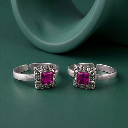 Oxidised Silver Charvi Toe Rings