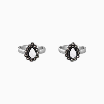 Oxidised Silver Darshana Toe Rings