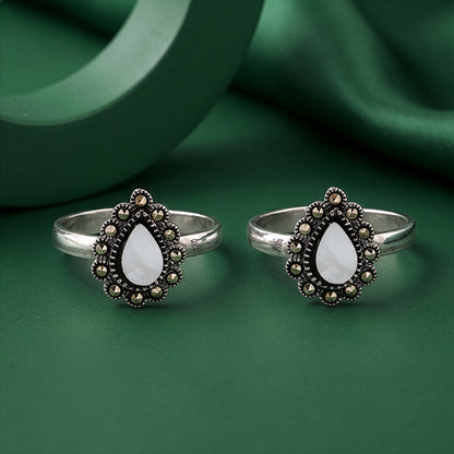 Oxidised Silver Darshana Toe Rings