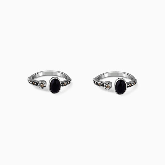 Oxidised Silver Hansika Toe Rings