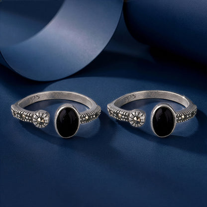 Oxidised Silver Hansika Toe Rings