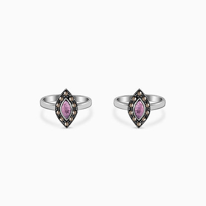 Oxidised Silver Aashi Toe Rings