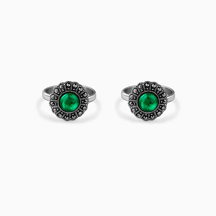 Oxidised Silver Tanishka Toe Rings