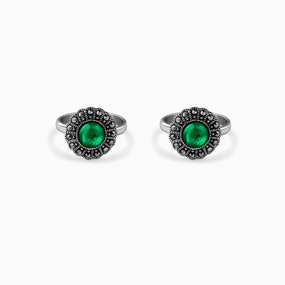 Oxidised Silver Tanishka Toe Rings