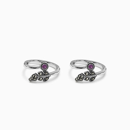 Oxidised Silver Charulata Toe Rings