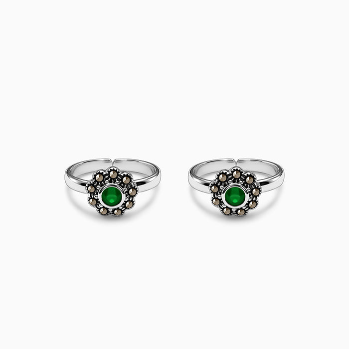Oxidised Silver Harini Toe Rings