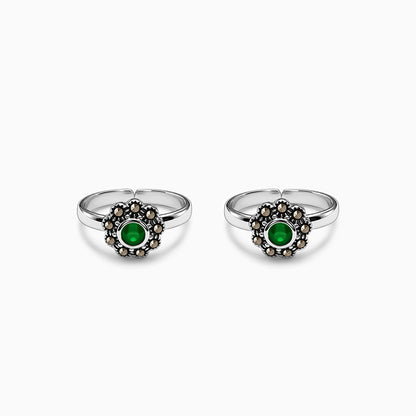 Oxidised Silver Harini Toe Rings