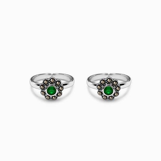 Oxidised Silver Harini Toe Rings