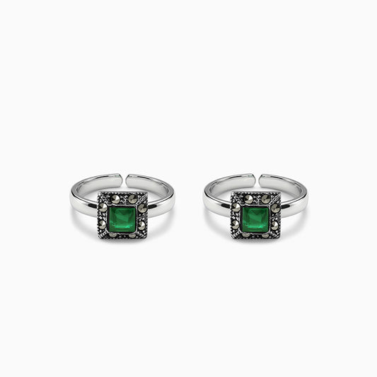 Oxidised Silver Iraja Toe Rings