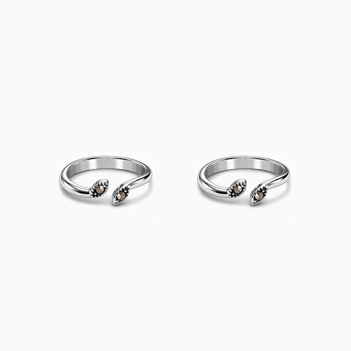 Oxidised Silver Inchara Toe Rings