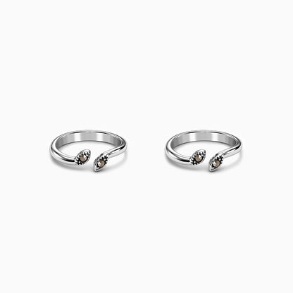 Oxidised Silver Inchara Toe Rings