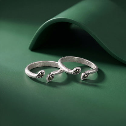 Oxidised Silver Inchara Toe Rings