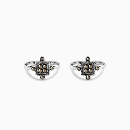 Oxidised Silver Chaturasra Toe Rings