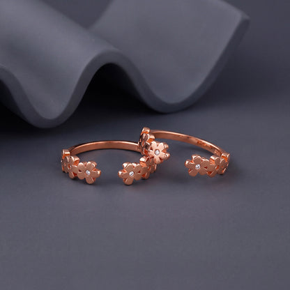Rose Gold Ragini Pushp Toe Rings