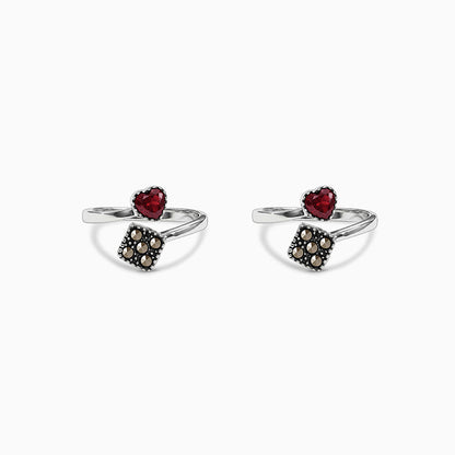 Oxidised Silver Tavishi Toe Rings