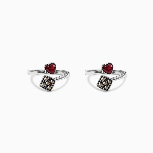 Oxidised Silver Tavishi Toe Rings