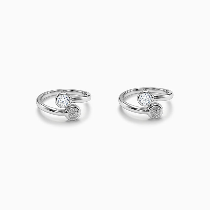 Silver Anika Bypass Toe Rings