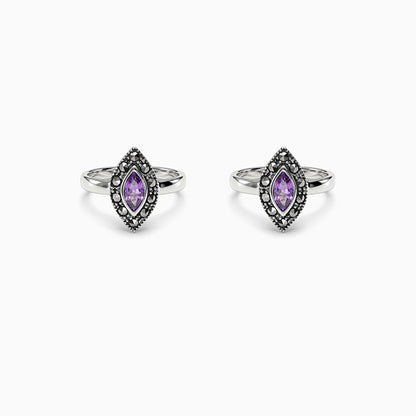 Oxidised Silver Trinetra Toe Rings