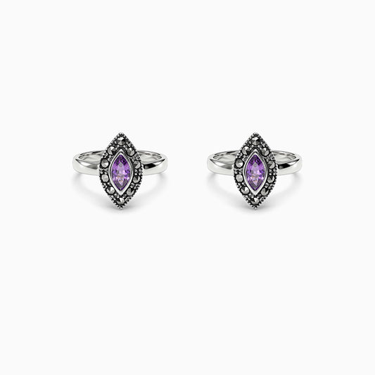 Oxidised Silver Trinetra Toe Rings