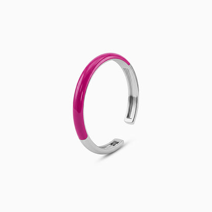 Silver Cerise Enamel Toe Rings