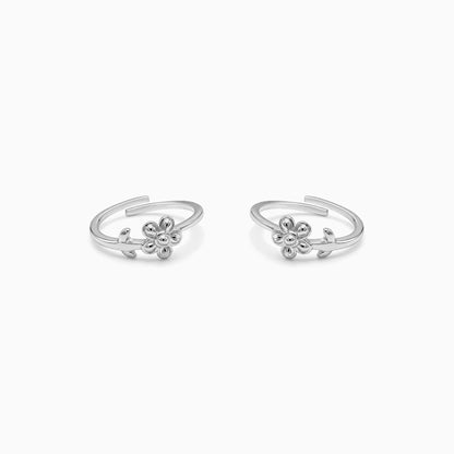 Silver Chloris Floral Toe Rings