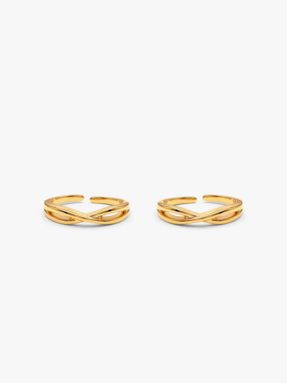 Golden Aureate Horizon Toe Rings