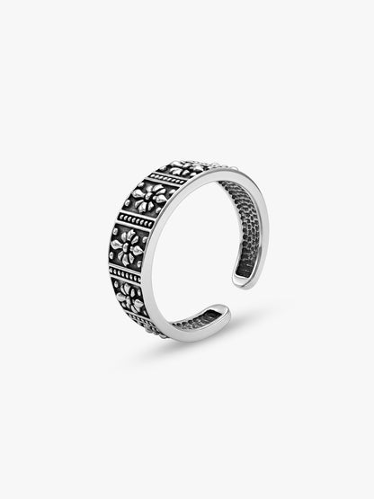 Oxidised Silver Brinda Toe Rings