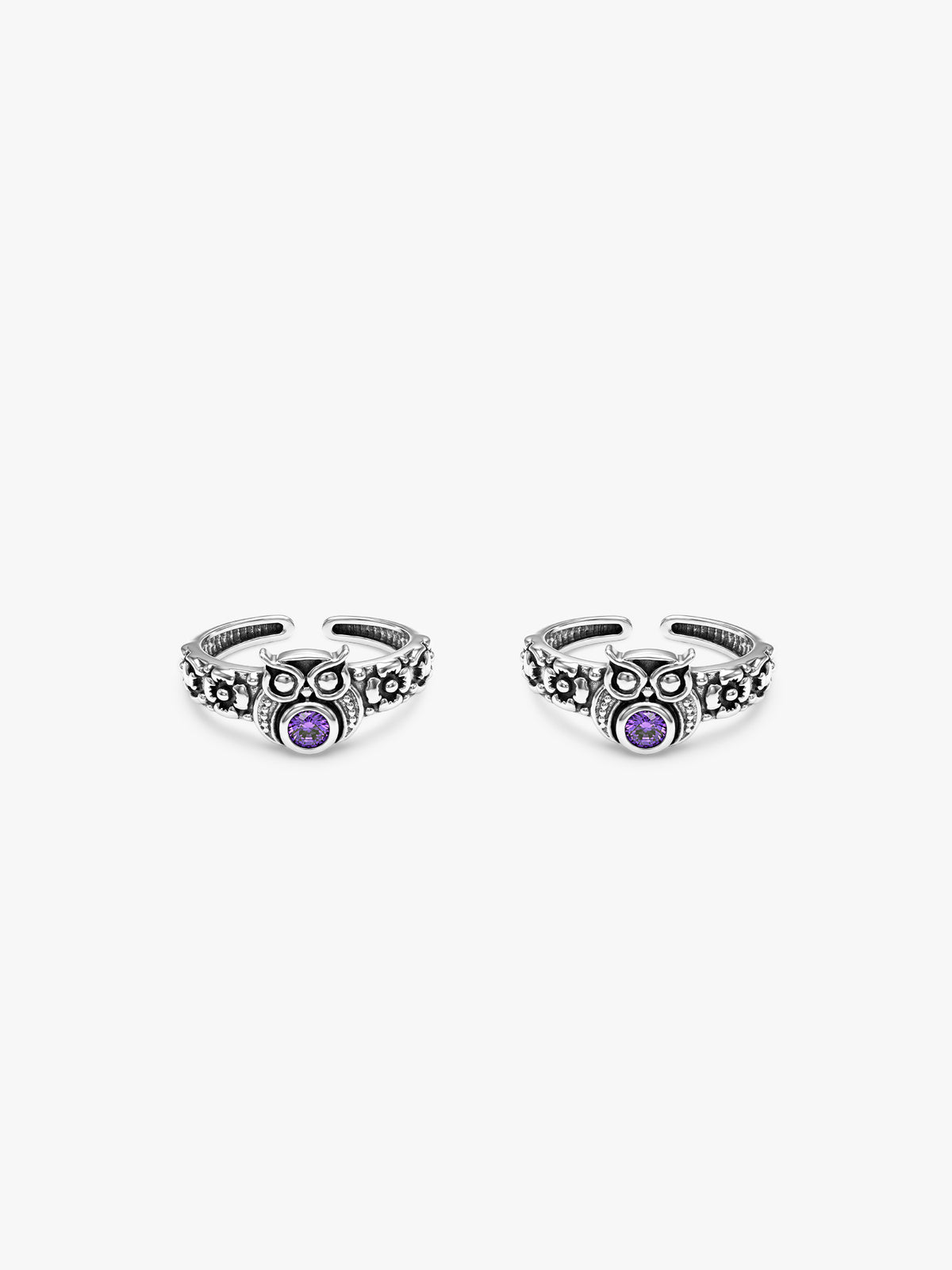 Oxidised Silver Damini Toe Rings