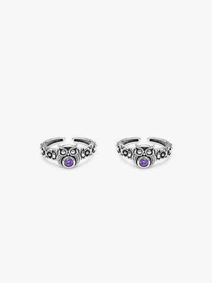 Oxidised Silver Damini Toe Rings